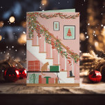 Hemmet är där julstrumporna är helgkort<br><div class="desc">Originalillustration Ⓒ Becky Nimoy 2023
Anpassa bakgrundsfärgen,  lägg till foton eller tryckt meddelande om så önskas.</div>