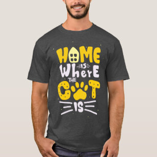 Hemmet är där Kat är Älskare-Roligtens Kattdjur-ci T Shirt