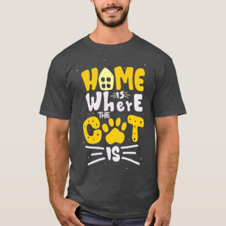 Hemmet är där Kat är Älskare-Roligtens Kattdjur-ci T Shirt
