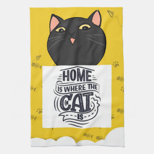 Hemmet är där katten är Bästa kattägare Kökshandduk