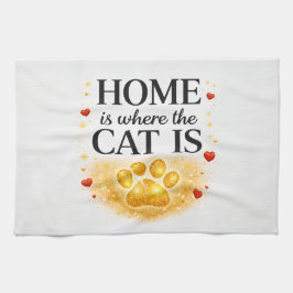 Hemmet är där katten är Köksduk 40X60 Kökshandduk
