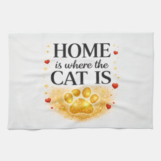 Hemmet är där katten är Köksduk 40X60 Kökshandduk