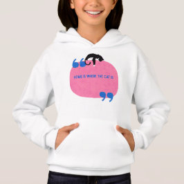Hemmet är där katten är | Mysigt Cat Lover Hoodie T Shirt