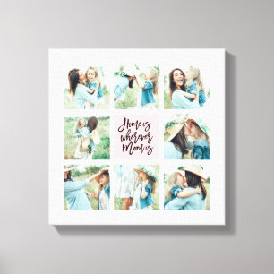 Hemmet är där Mamma är Collage Canvastryck