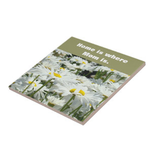Hemmet är där Mamma är Kakelkonst Blomma Tusenskön Kakelplatta