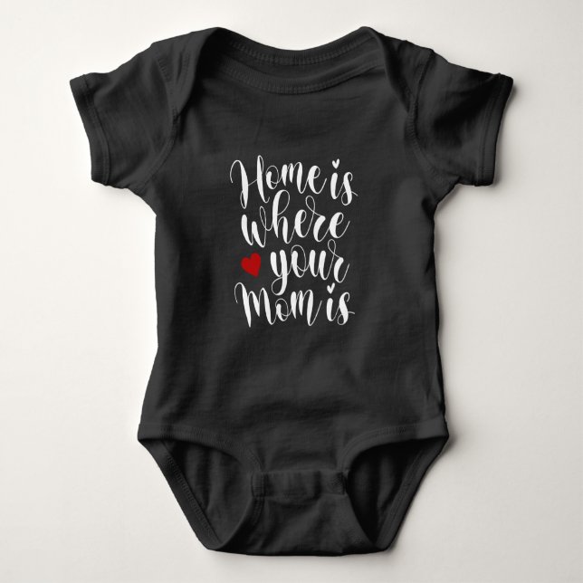Hemmet är där Mamma är Mors dag | Bodykostym T Shirt (Framsida)