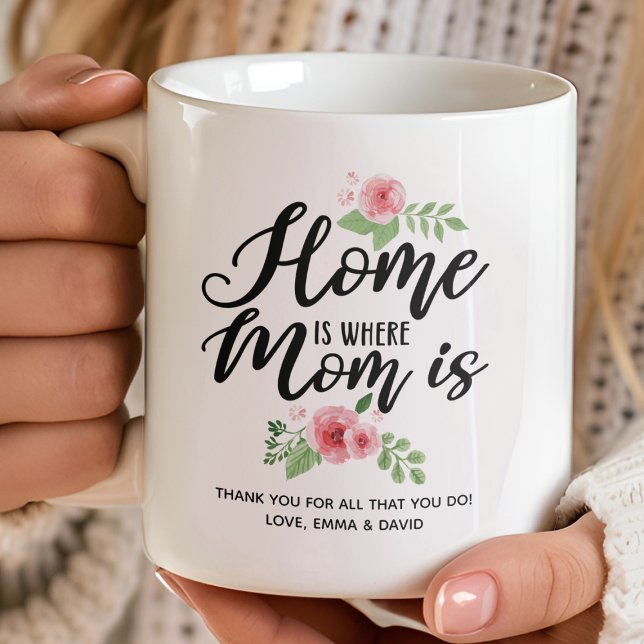 Hemmet är där Mamma är Personlig Tack Kaffemugg (Skapare uppladdad)