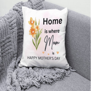 Hemmet är där Mamma ligger - Blommigtens Mor dag Kudde