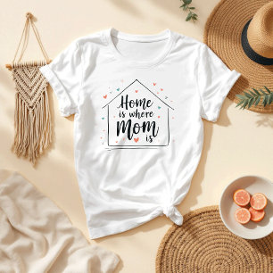 Hemmet är där Mamma ligger Cute Minimalist Mamma T Shirt