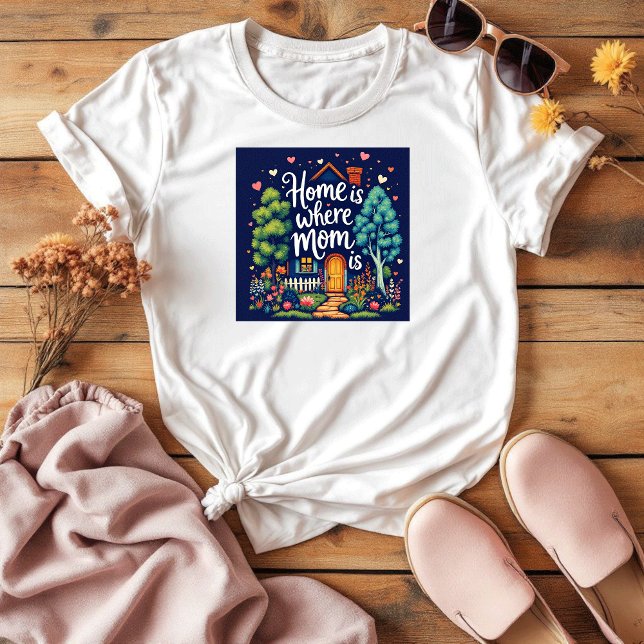 Hemmet är där Mamma ligger | Mysiga familjen Kärle T Shirt (Skapare uppladdad)