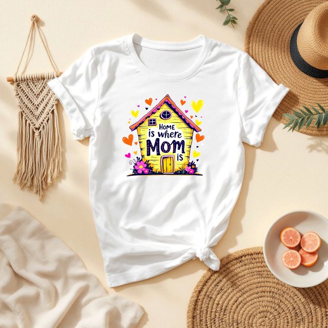 Hemmet är där Mamma ligger | Sentimental Mamma Lif T Shirt (Skapare uppladdad)