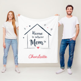 Hemmet är där Mamma ligger | Sentimental Mors dag Fleecefilt
