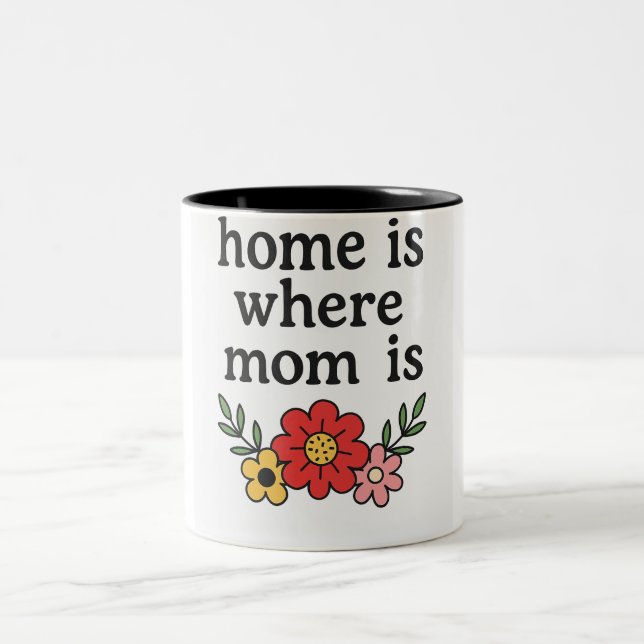 Hemmet är där Mamma ligger Två-Tonad Mugg (Center)