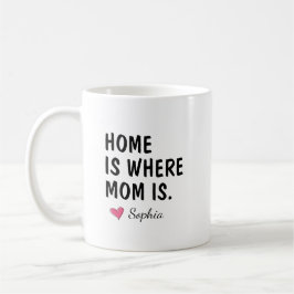 Hemmet är där mamman är Personlig gåva till mamma Kaffemugg