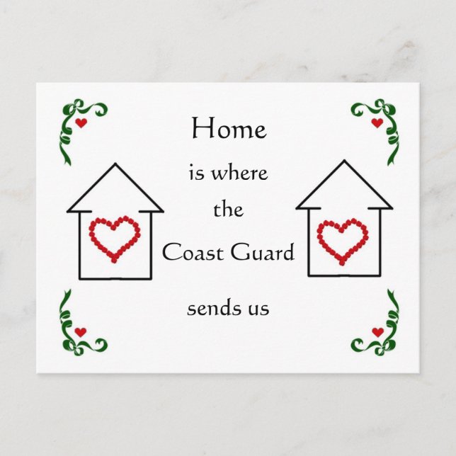 Hemmet är där meddelande vykort (Framsida)