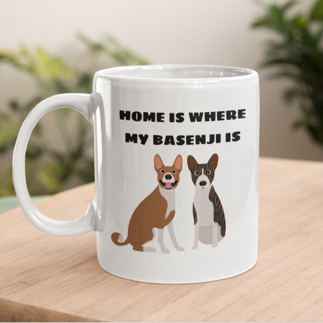 Hemmet är där min Basenji är Kaffemugg (Skapare uppladdad)