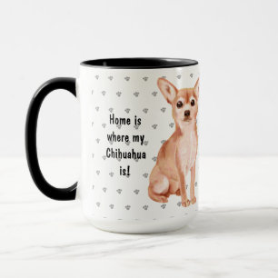 Hemmet är där min Chihuahua är Hund Pappa i Mamma Mugg