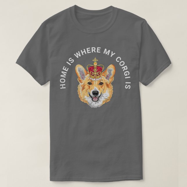 Hemmet är där min Corgi är  T Shirt (Design framsida)