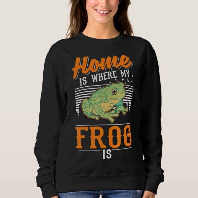 Hemmet är där min groda är t shirt (Framsida)