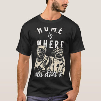 Hemmet är där min hund är - Vintage Labrador och P T Shirt