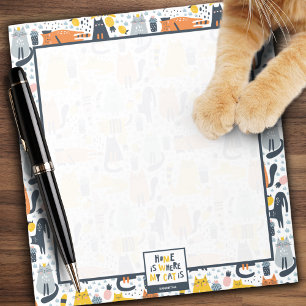 Hemmet är där min katt är monogrammad Namn Anteckningsblock