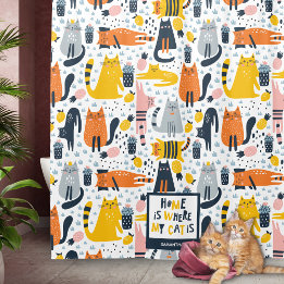 Hemmet är där min katt är monogrammad Namn Bathroo