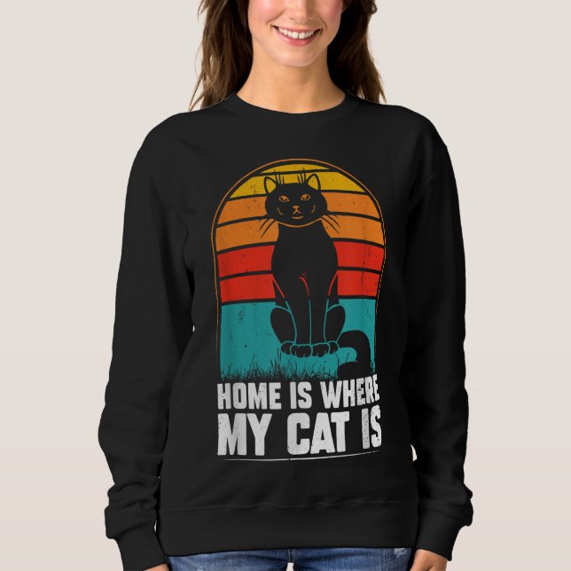 Hemmet är där min katt är rolig... t shirt (Framsida)