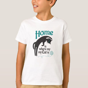 Hemmet är där min katt är t shirt