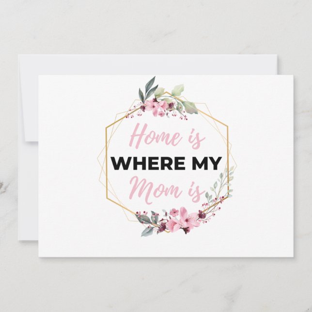 Hemmet är där min mamma är svart julkort (Framsida)