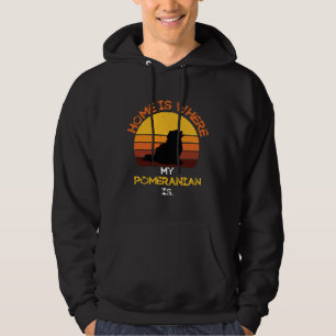 Hemmet är där min pomeranska är Rolig hund offertk Hoodie