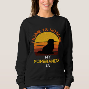 Hemmet är där min pomeranska är Rolig hund offertk T Shirt