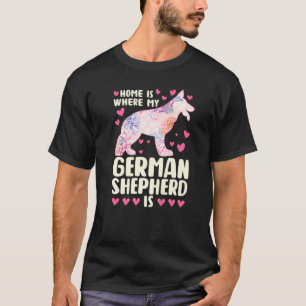 Hemmet är där min tyska herde är Hund 1 T Shirt