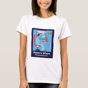 Hemmet är där mina badbyxor är hemsöta hem t shirt