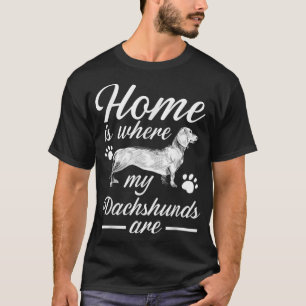 Hemmet är där mina dockor är Wiener Hund Puppy L T Shirt