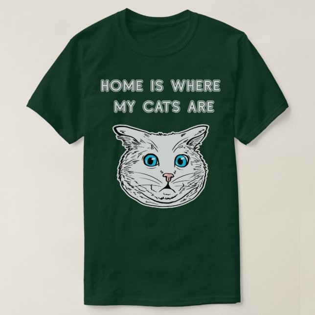 Hemmet är där mina katter är Cat Lover Tee Owner (Design framsida)