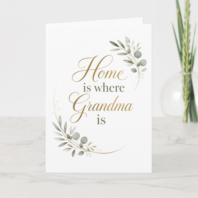 Hemmet är där Mormor är kärlek Kort (Framsida)