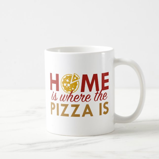 Hemmet är där Pizza är Kaffemugg (Höger)