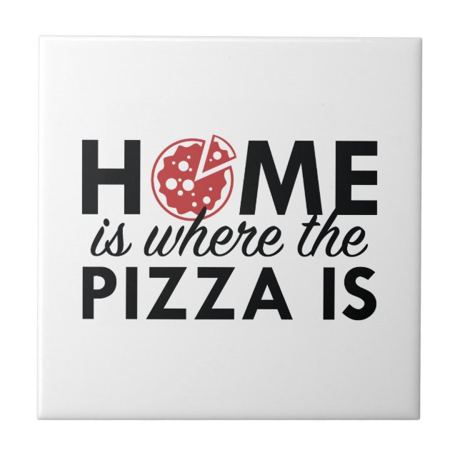 Hemmet är där Pizza är Kakelplatta (Framsidan)