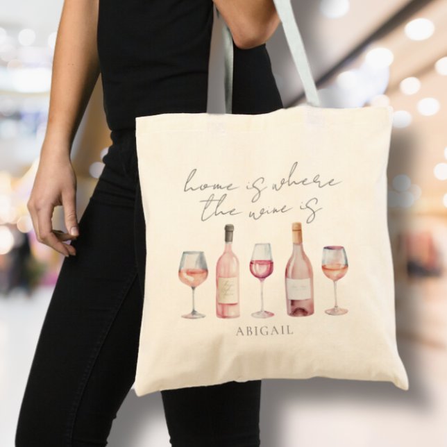 Hemmet är där Vin ligger Tygkasse (Home Is Where The Wine Is Tote Bag)