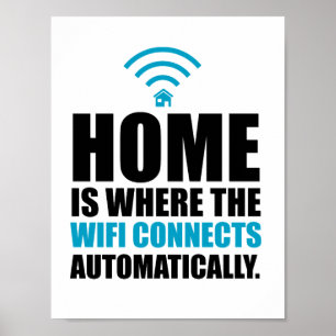 Hemmet är där Wi-Fi-anslutningar automatiskt anslu Poster