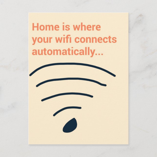 Hemmet är där WiFi-anslutningar Vykort (Framsida)