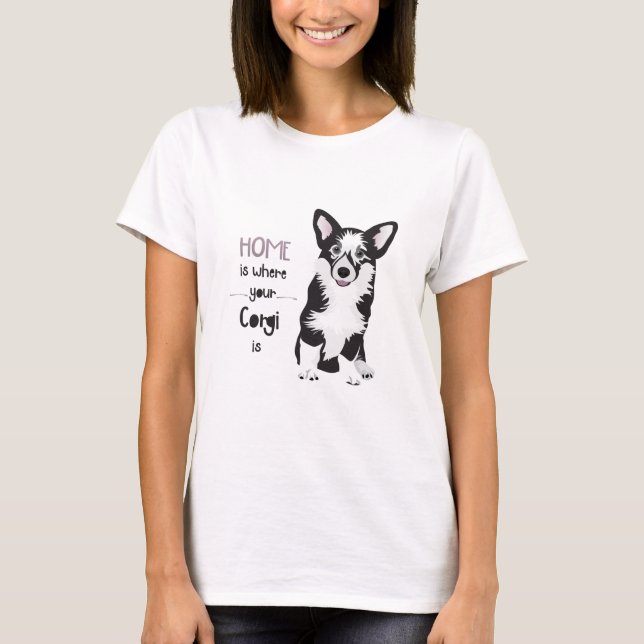 HEMMET ÄR DITT KORGI - CUTE HUND PUPPY TRÖJA (Framsida)