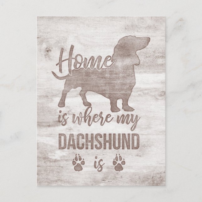 Hemmet är Doxie Teckel Älskare Vykort (Framsida)