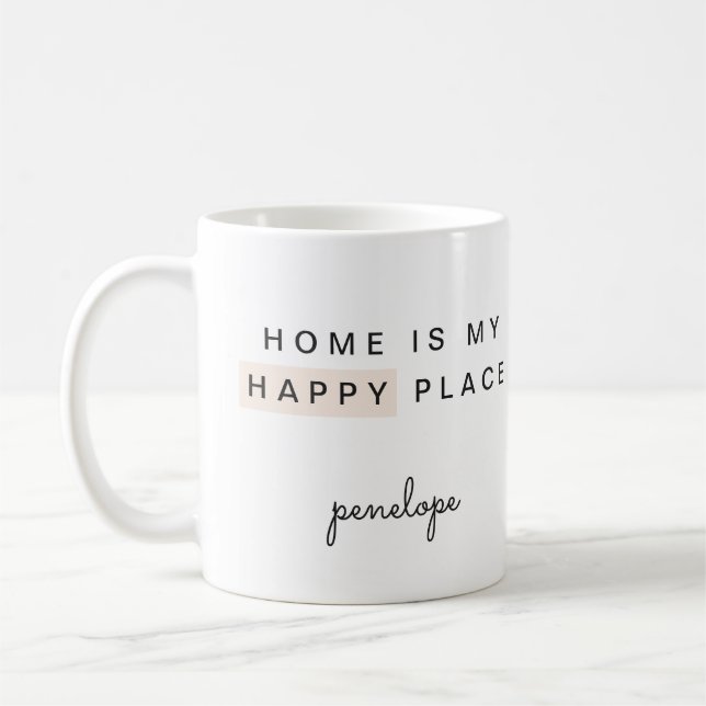 Hemmet är Min Lycklig Ställe med Namn Kaffemugg (Vänster)