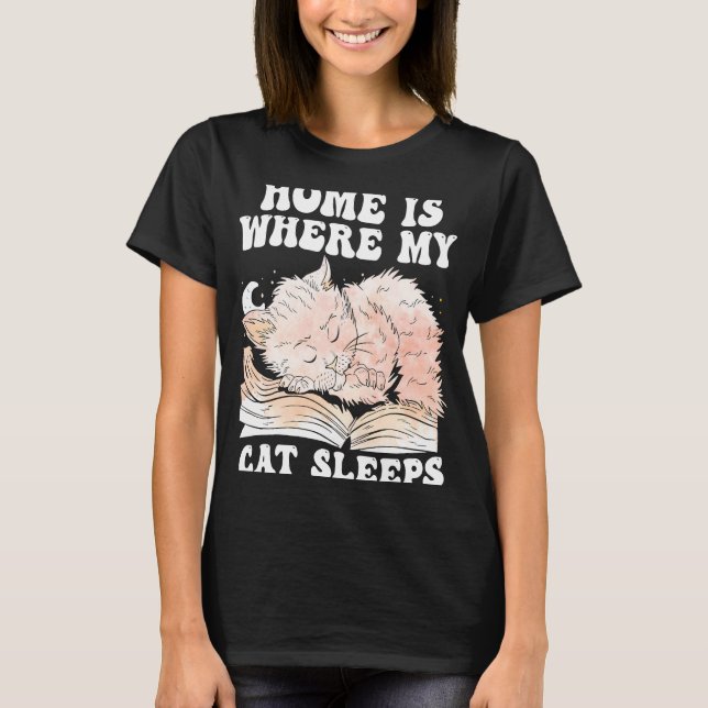 Hemmet är mitt Cat-fönster T Shirt (Framsida)