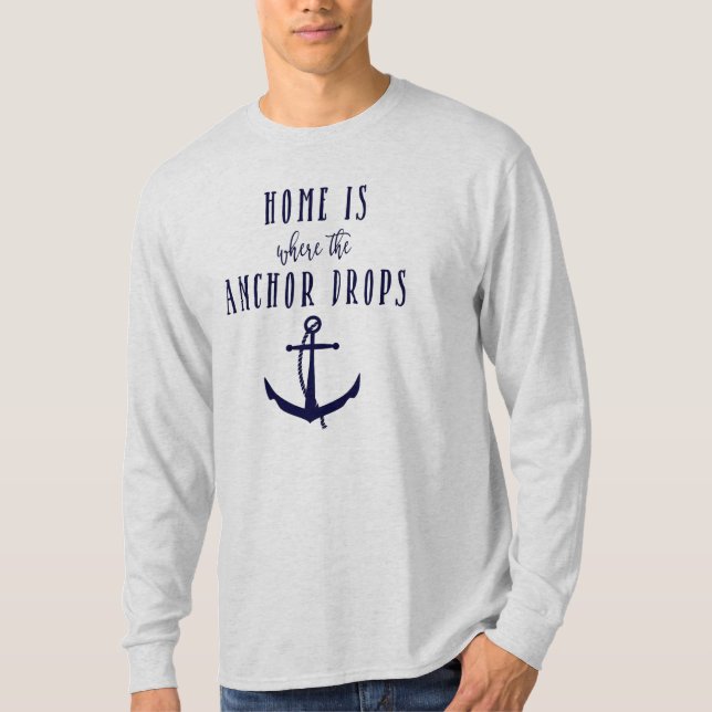Hemmet är var ankra tappar långärmadtshirten tee (Framsida)
