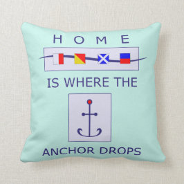 Hemmet är var ankra tappar nautiskt kudder kudde