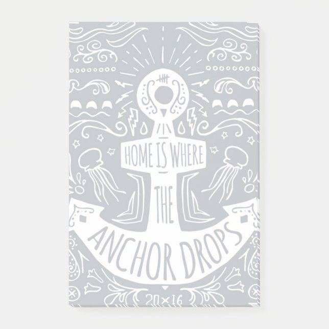 Hemmet är var ankra tappar post-it block (Framsida)