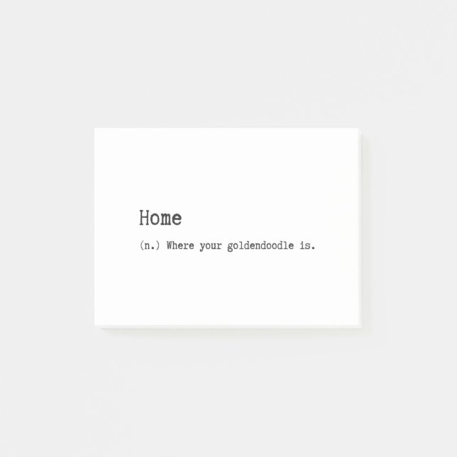 Hemmet är var din Goldendoodle är Post-it Block (Framsida)