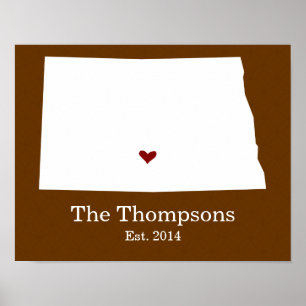 Hemmet är, var din hjärta är - North Dakota Poster
